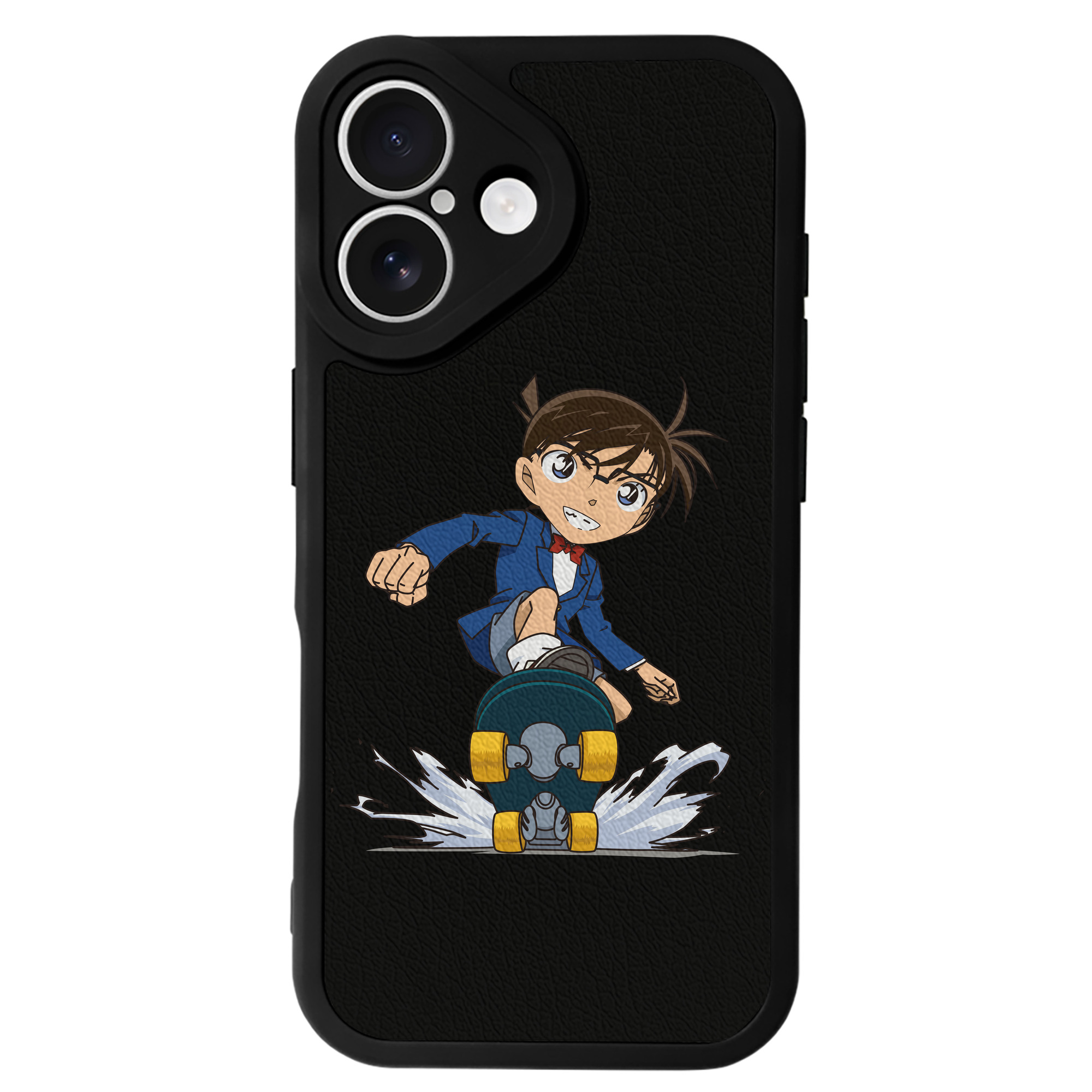（画像用） 名探偵コナン 江戸川 コナン Detective Conan Conan Edogawa 【iPhone 16シリーズ対応】シリコンスマホケース（レザー調） 材質：シリコン